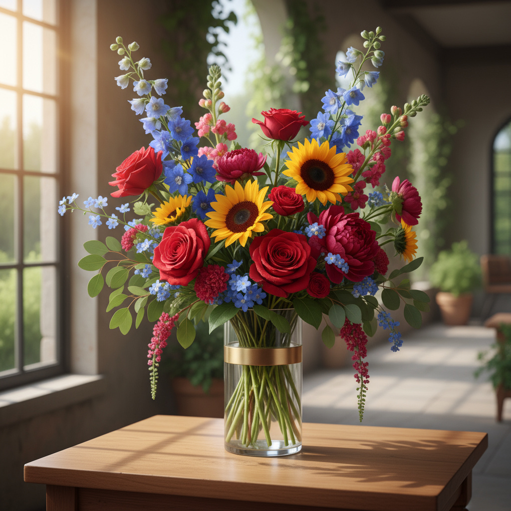 Vibrant bouquet of fresh flowers