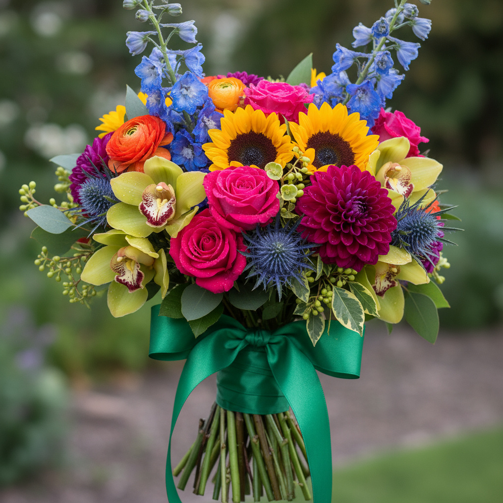 Custom-designed hand-tied bouquet