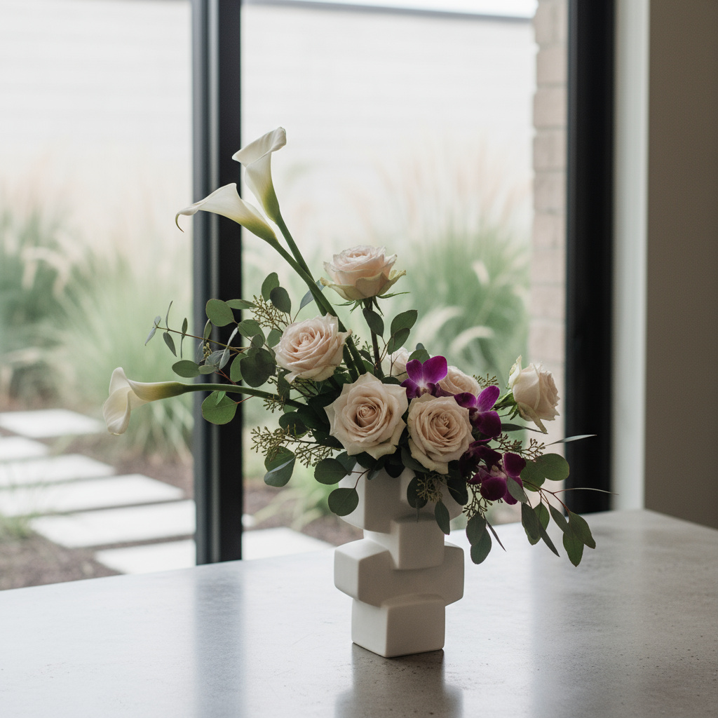 Elegant fresh flower arrangement in a vase